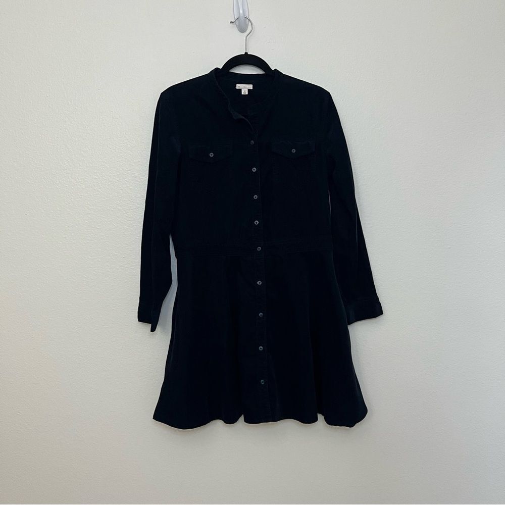 GAP Designed & Crafted CORDUROY SHIRT DRESS BUTTON FRONT NAVY SIZE 12 Preppy